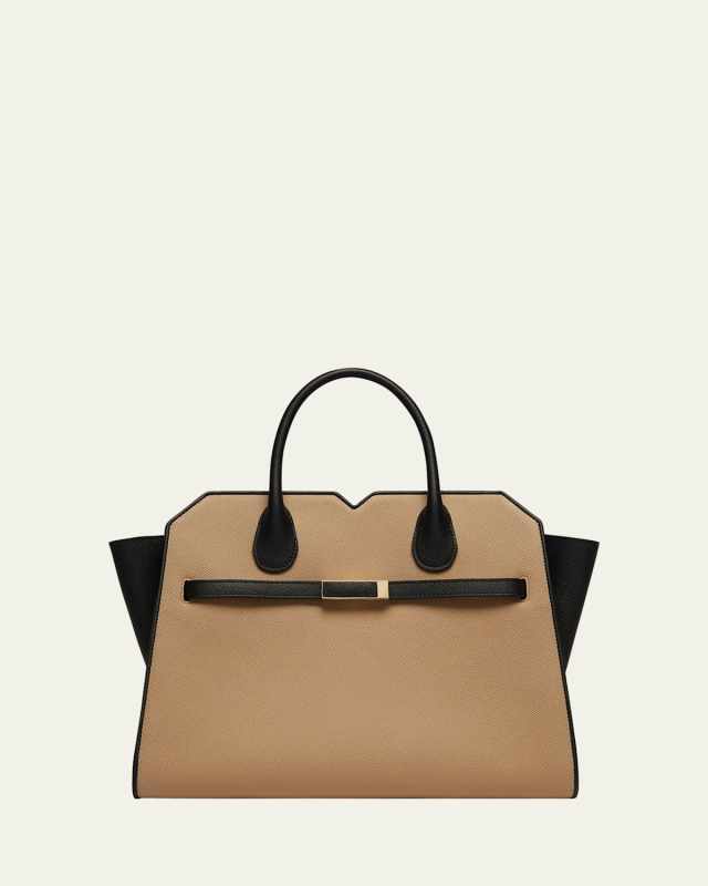 Milano Bicolor Leather Top-Handle Bag